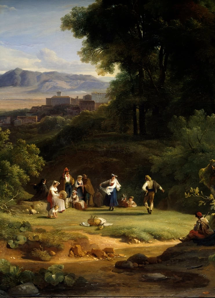 Paesaggio con danzatori e vista di Frascati - dettaglio, Louvre, Parigi